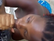 On The Beach Ebony Worried About Getting Caught Gave Sloppy Head Blowjob Deepthroat - Mastermeat1 10/16
