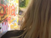 Risky public fucking! Exploring an abandoned water park 14/16