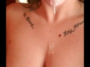 Daddys cum running down my body.  2/16