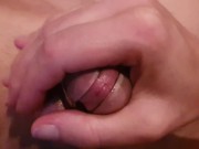 Slaved husband. chasity cage. ice blocks. 11/16