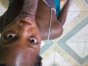 Chocolate Ebony Thot From The Block She Stuffing Dick Down Her Throat  Again  13/16