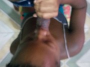 Chocolate Ebony Thot From The Block She Stuffing Dick Down Her Throat  Again  14/16