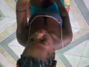 Chocolate Ebony Thot From The Block She Stuffing Dick Down Her Throat  Again  2/16