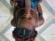 Chocolate Ebony Thot From The Block She Stuffing Dick Down Her Throat  Again  6/16