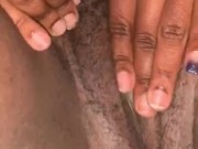 Masturbating thick ebony in red lingerie 4/16