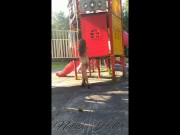 Beautiful, young exhibitionist girl shows off her beautiful body on the Playground 8/16