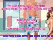 Your horny Step Sister wont let you leave the restroom till you cum for her 12/16