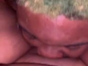 Sucking on this big pussy in the car 3/16