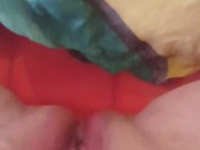 Saras Adventures - Pussy playing with full bladder makes her pee in the bed