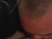 Eating his mess