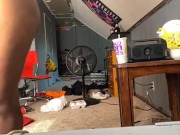 EBONY TEEN WITH FAT ASS PLAYING WITH 9 INCH BBC DILDO 10/16