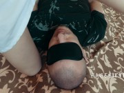 Mistress sitting on face a handcuffed slave and makes him lick pussy, riding to orgasm - Facesitting 4/16