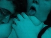 Teaser- Master pleases his whimpering kitten. Titty sucking Pussy rubbing. 12/16