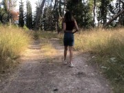 Sex in the woods. Female masturbation and blowjob. We got caught. - Kaya Way 1/16