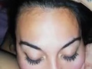 Eating babe's hairy pussy non stop until she fills my mouth with her cum 15/16