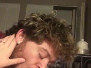 Horny boyfriend sucks on his girlfriend tits makes her go crazy  10/16