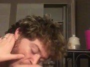 Horny boyfriend sucks on his girlfriend tits makes her go crazy  12/16