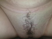 Creampie in pussy, cum on young mommy's hairy vagina. Nice4ss 6/16