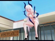 3D HENTAI Diabla masturbates in public 15/16