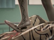 Harley Quinn Footjob and Foot Worship 9/16