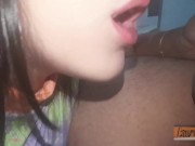 Enchendo a boca da morena Brasileira de porra 5/16