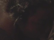 GF fingers my ass while I suck a strap. 10/16