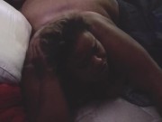 GF fingers my ass while I suck a strap. 4/16