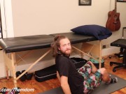 Goddess Chey tries human chair facesitting and her full weight almost breaks it 2/16