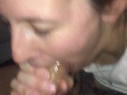 Chugging a HUGE load with her tiny lil throat ! Teens drinks her daily throatpies... 8/16