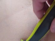 Shaving my hairy blonde pussy bald 11/16