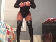 Shemale In Pantyhose And Boots - Thigh High Boots Videos and Tranny Porn Movies :: PornMD