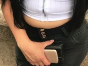 SEXO por DINERO,MEXICANA 19Años Está ESPERANDO a su NOVIO y le DOY DINERO para COGER, PUBLICO,Parte1 2/16