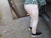 AliceWetting - I cant stop wetting my jeans in the car again! Oops ;) 14/16