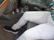 AliceWetting - I cant stop wetting my jeans in the car again! Oops ;) 15/16