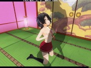 3D HENTAI schoolgirl jerks you off with her breasts, cum on face, AHEGAO 10/16