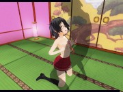 3D HENTAI schoolgirl jerks you off with her breasts, cum on face, AHEGAO 11/16