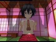 3D HENTAI schoolgirl jerks you off with her breasts, cum on face, AHEGAO 13/16