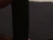 Fucking my tiny pussy with a huge cucumber and squirting everywhere while wearing ripped pantyhose 13/16