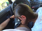 QUICK BLOWJOB IN CAR ON THE ROAD - Amateur AnnaForia 12/16