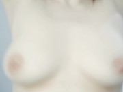 (HD) 3-Minute-long circle jumping pale natural teen boobs. Hard nipples, perfectly round. 4/16