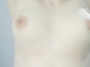 (HD) 3-Minute-long circle jumping pale natural teen boobs. Hard nipples, perfectly round. 5/16