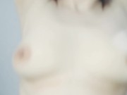 (HD) 3-Minute-long circle jumping pale natural teen boobs. Hard nipples, perfectly round. 8/16