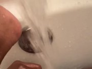 Letting the water play with my pussy while I show off my white toes