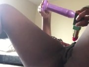 Ebony squirting everywhere playing w/ Dildo 7/16