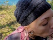 Cock Worshiping Gizzy Gobbler by the Lake ends with Cumshot in her mouth. 10/16