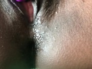 Ebony vibrator orgasm with contractions 6/16