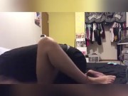 Petite brunette squirts 5 times while parents are out of town 2/16