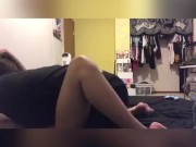 Petite brunette squirts 5 times while parents are out of town 3/16