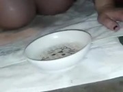 Daddy rewards kitten with piss in her mouth & her licking his feet (3 sessions) 14/16