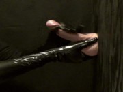 long Black gloves handjob at the gloryhole 11/16